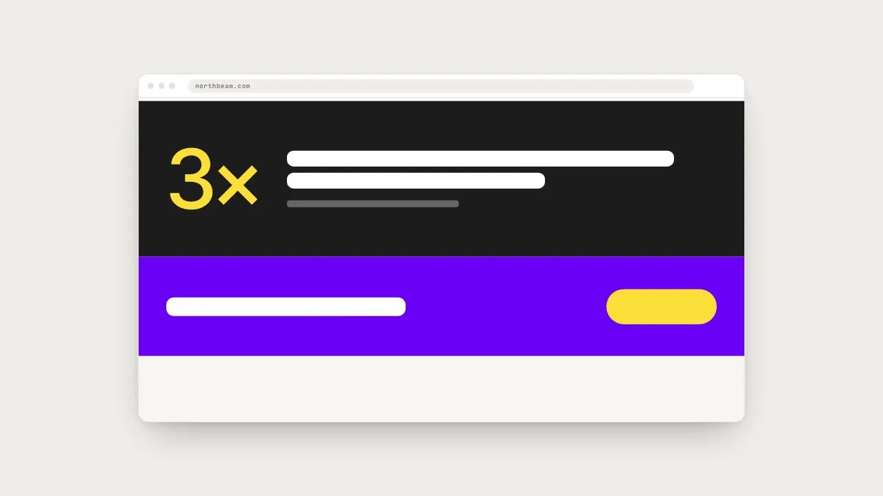Finished page: the designed site in a browser window.